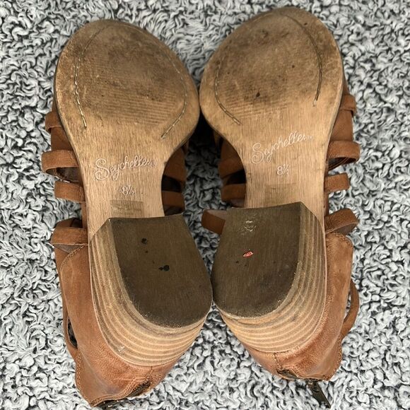 SEYCHELLES 8.5 Ankle Bootie Woven Strappy Weave CrissCross w/Low Chun… - Picture 7 of 10